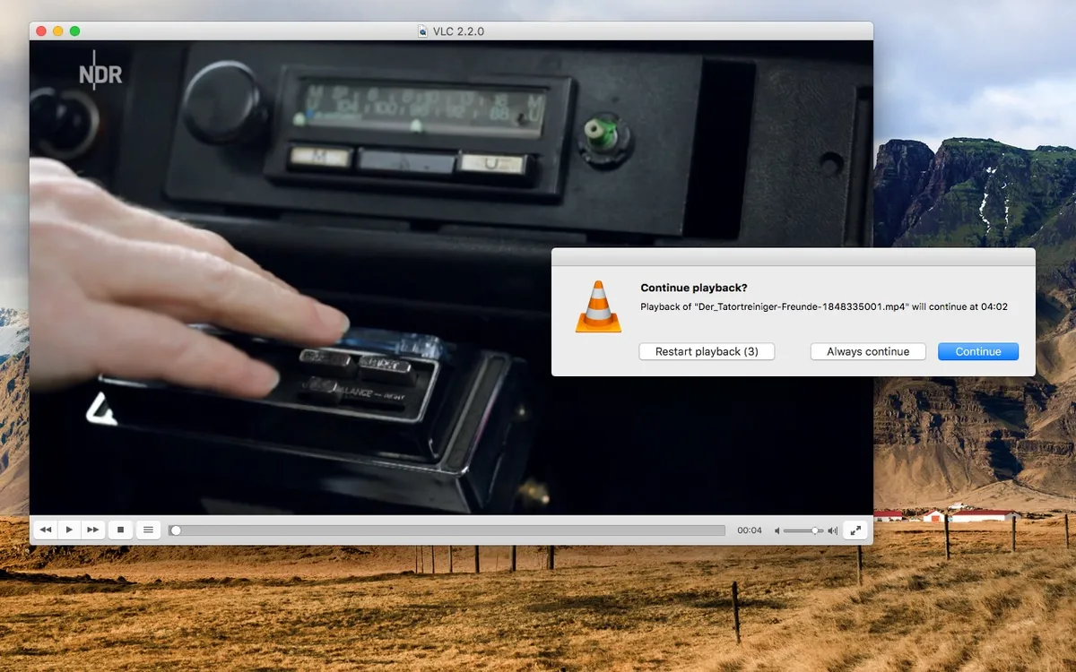 VLC playing a video on macOS